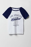 T-shirt à manches raglan avec imprimé City pour fille