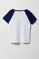 T-shirt à manches raglan avec imprimé City pour fille