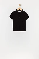 Girls Ribbed Polo Top