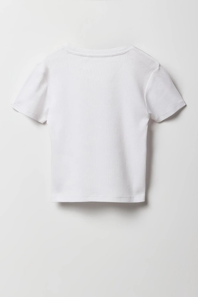 Girls Graphic Ribbed Baby T-Shirt
