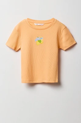 Girls Graphic Ribbed Baby T-Shirt