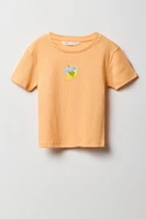 Girls Graphic Ribbed Baby T-Shirt