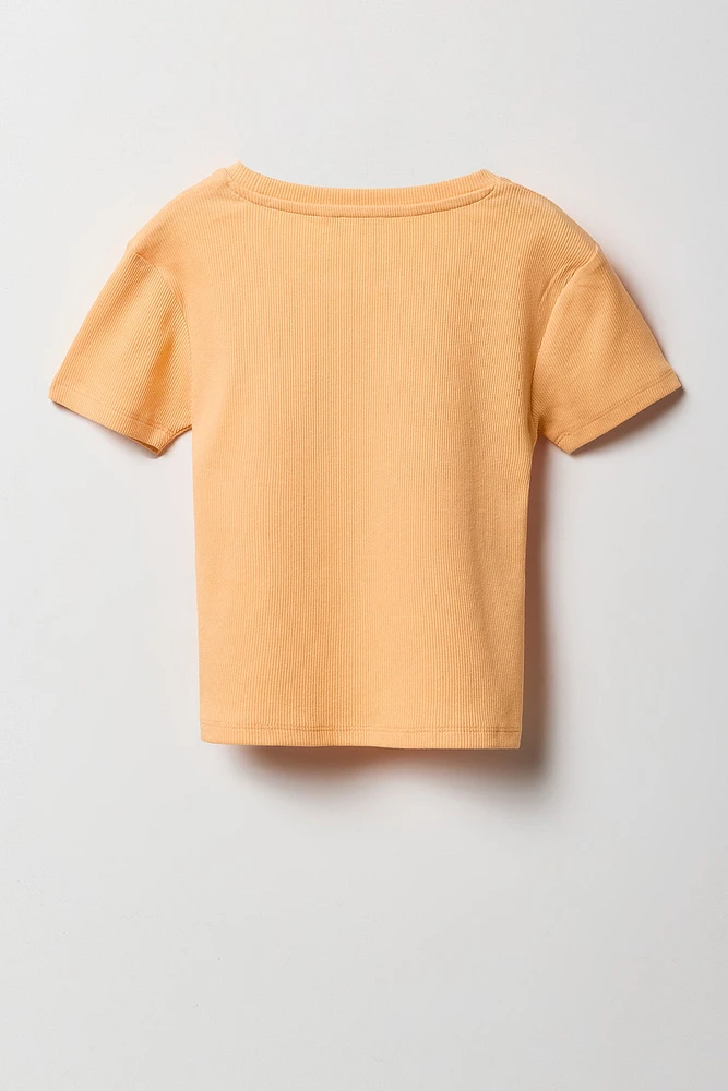 Girls Graphic Ribbed Baby T-Shirt