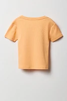 Girls Graphic Ribbed Baby T-Shirt