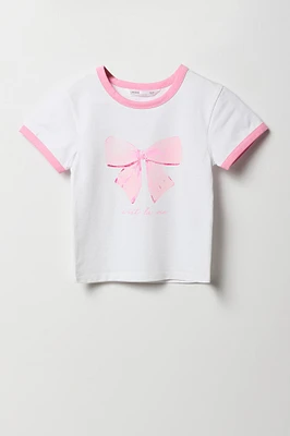 T-shirt Ringer à imprimé pour filles