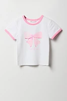 T-shirt Ringer à imprimé pour filles