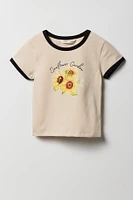 Girls Graphic Ringer T-Shirt