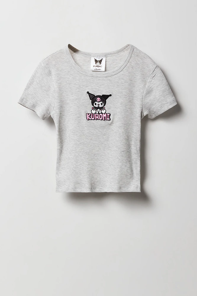 Girls Hello Kitty & Friends Embroidered Ribbed T-Shirt