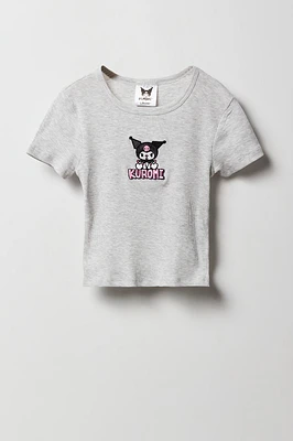 Girls Hello Kitty & Friends Embroidered Ribbed T-Shirt