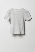 Girls Hello Kitty & Friends Embroidered Ribbed T-Shirt