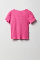 Girls Hello Kitty & Friends Embroidered Ribbed T-Shirt