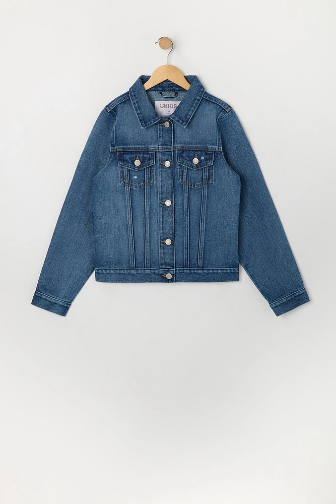 Girls Dark Wash Denim Jacket