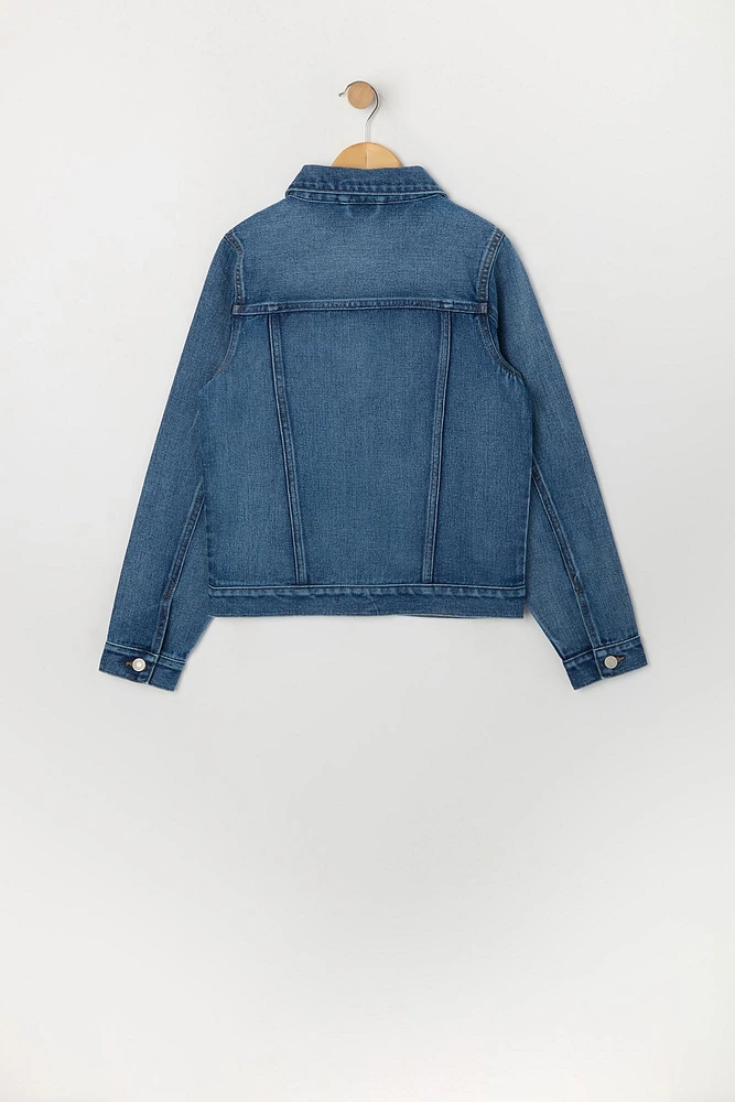 Girls Dark Wash Denim Jacket