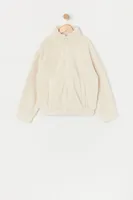 Girls Coloured Plush Bomber Jacket