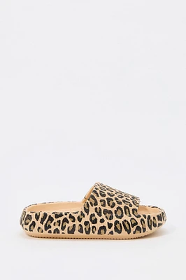 Girls Cheetah Print Sponge Slide