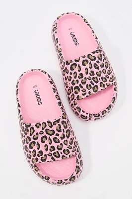 Mules en éponge avec motif guépard pour fille