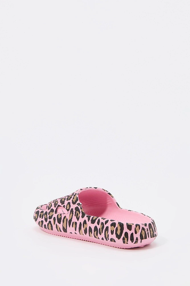 Mules en éponge avec motif guépard pour fille