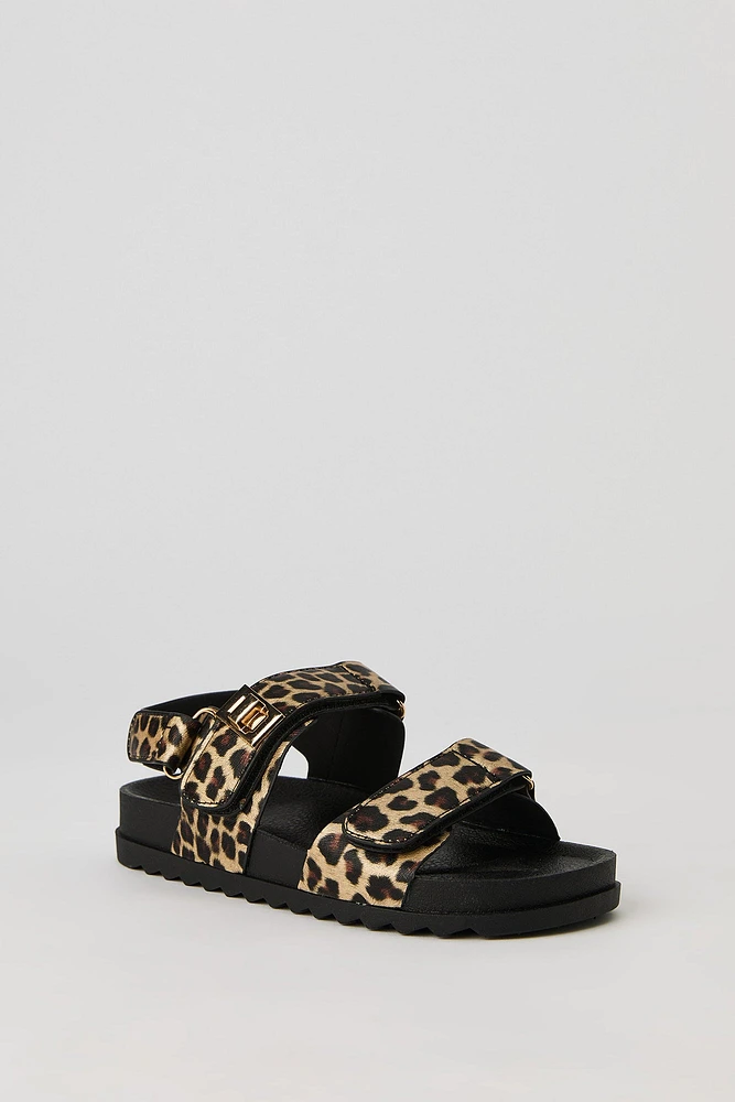 Sandales plateforme avec bandes Velcro pour fille