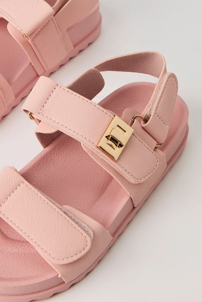 Sandales plateforme avec bandes Velcro pour fille