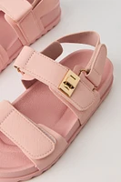 Sandales plateforme avec bandes Velcro pour fille