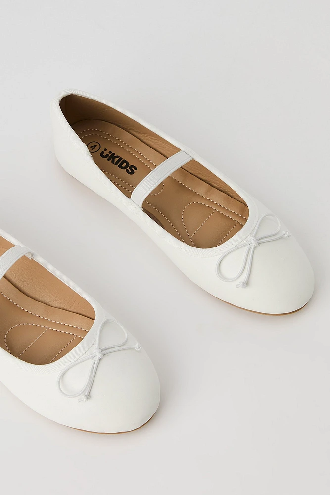 Girls Faux Leather Ballet Flat