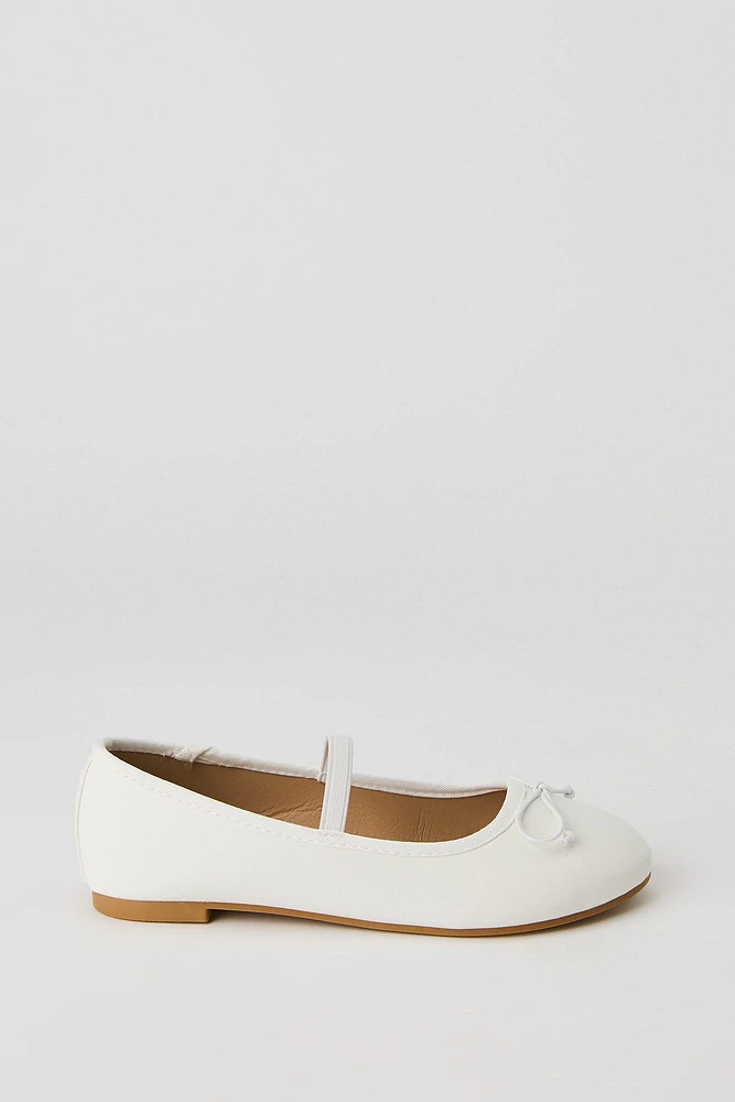 Girls Faux Leather Ballet Flat