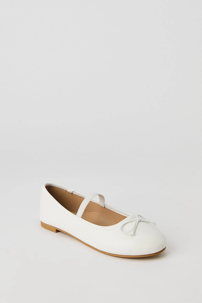 Girls Faux Leather Ballet Flat