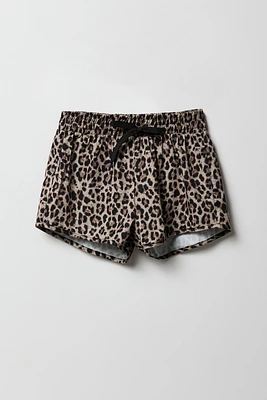 Girls Cheetah Print Swim Short