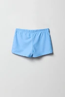 Maillot de bain deux-pièces avec haut à manches longues imprimé et short pour fille