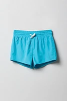 Short de baignade uni à taille coulissante pour fille
