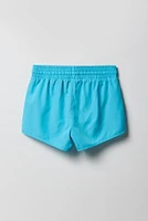Short de baignade uni à taille coulissante pour fille
