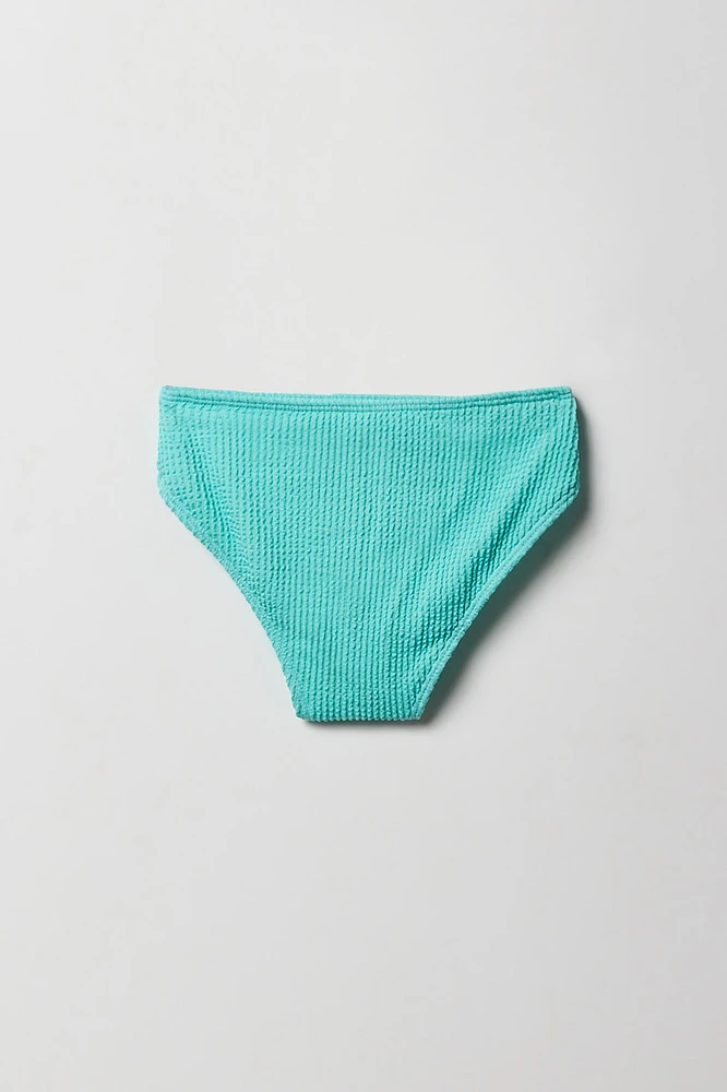 Maillot de bain deux-pièces texturé avec bretelles ornées coeurs pour fille