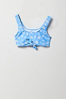 Maillot de bain deux-pièces à imprimé Papillon avec attache pour fille