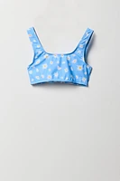 Maillot de bain deux-pièces à imprimé Papillon avec attache pour fille