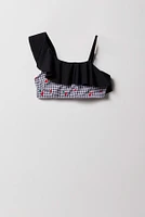 Girls Ruffle One Shoulder 2 Piece Swimsuit