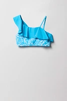 Maillot de bain deux-pièces à épaule unique volantée pour fille