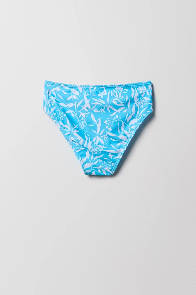 Maillot de bain deux-pièces à épaule unique volantée pour fille