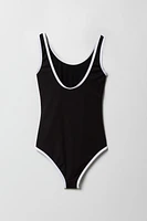 Girls Graphic Ribbed One Piece Swimsuit