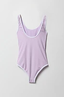 Maillot de bain une-pièce côtelé imprimé pour fille