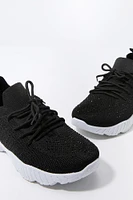 Girls Rhinestone Knit Running Shoe