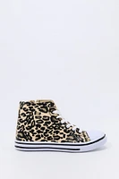 Girls Cheetah Print High Top Sneaker