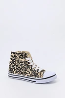 Girls Cheetah Print High Top Sneaker