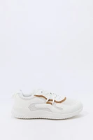 Girls Faux Leather & Mesh Sneaker