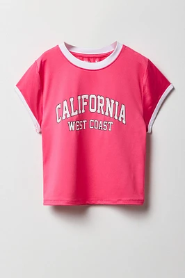Girls Active Graphic Ringer T-Shirt