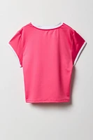 Girls Active Graphic Ringer T-Shirt