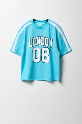 Girls Active City Graphic Mesh Oversized T-Shirt