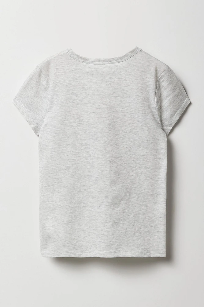 T-shirt à imprimé Boucle avec pierres du Rhin pour fille