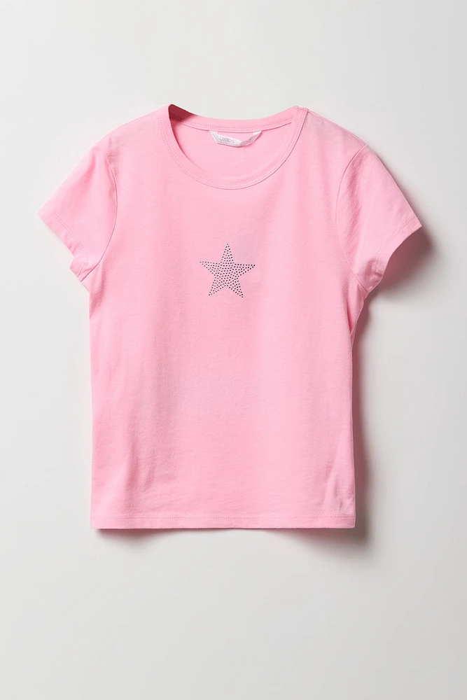 T-shirt à motif d'étoile en pierres du Rhin pour filles