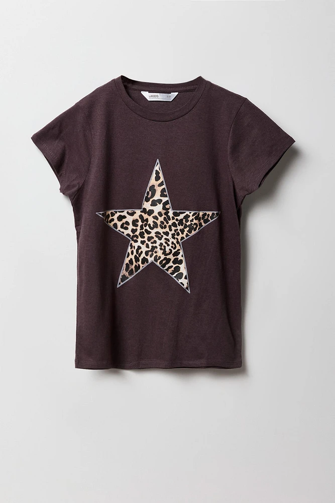 Girls Cheetah Star Graphic T-Shirt