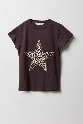 Girls Cheetah Star Graphic T-Shirt